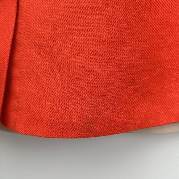 J.CREW Women’s Linen Blend Skirt 8 Button Front Lined Pockets Bright Orange Sz.8 - Picture 4 of 9